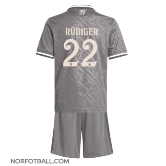 Billige Fotballdrakt Real Madrid Antonio Rudiger #22 Replika Tredjedraktsett Barn 2024-25 Kortermet (med bukser)